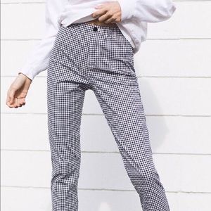 navy & white checkered pants from brandy melville